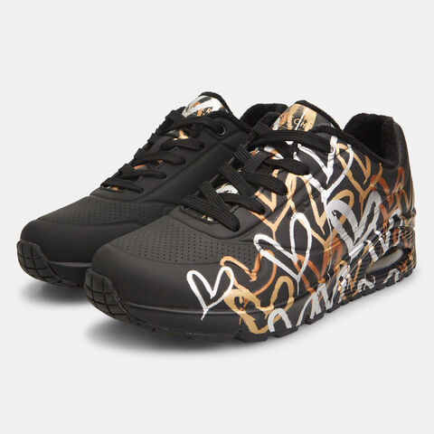 Sneakers de mujer Skechers x JGoldcrown: Uno - Metallic Love, Negro Sneakers de mujer Skechers x JGoldcrown: Uno - Metallic Love, Negro